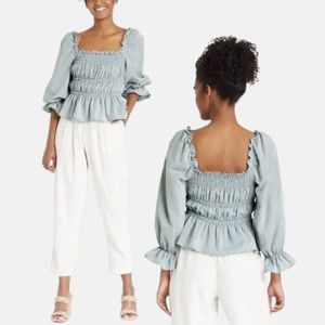 Who What Wear Peplum Blouse Womens XL